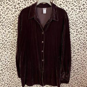 Brown Velvet Button Down Soft Surroundings